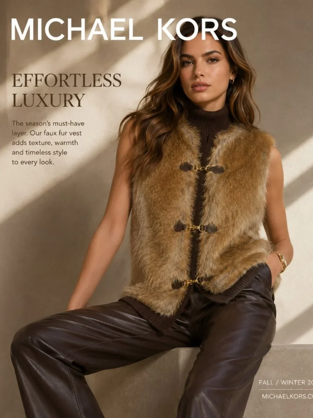 Michael Kors Women's Faux Fur Sweater Vest – NEW – Size Medium – $250 Retail